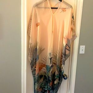 H&M sheer printed tunic for pool or over top and jeans OS